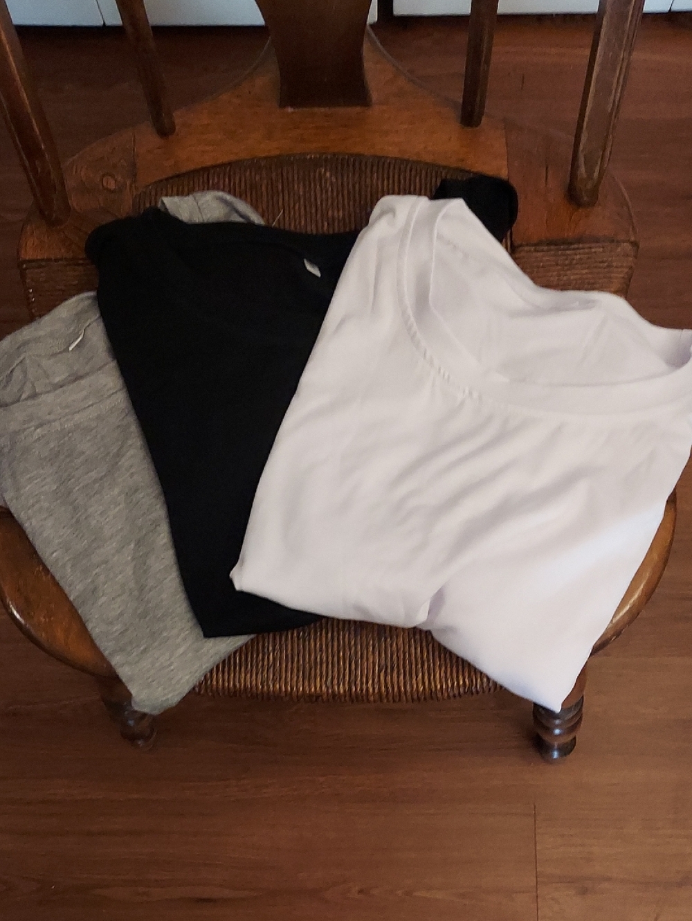 Tee Trio in White, Black & Heather Gray